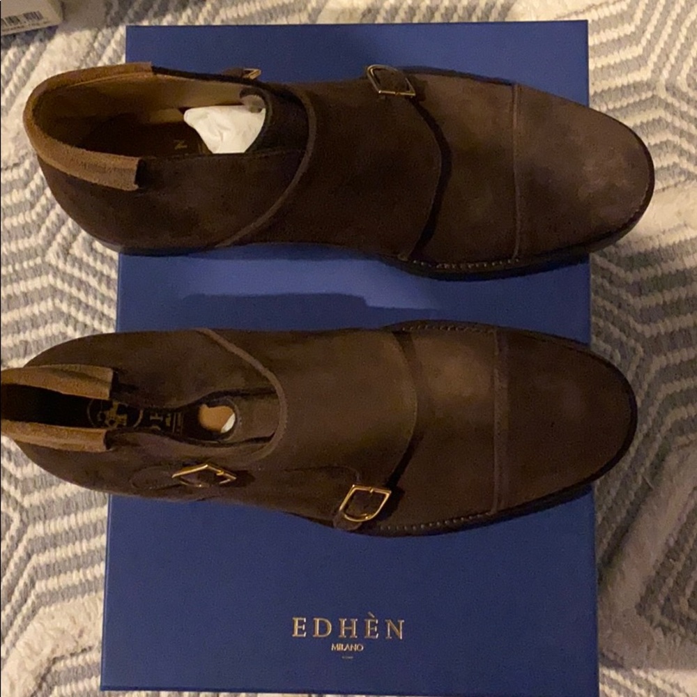 New Men’s Size 41.5 Edhen Brown Suede Cap Toe